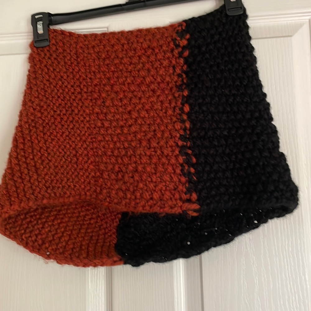 Handmade Black and Rust Infinity Scarf